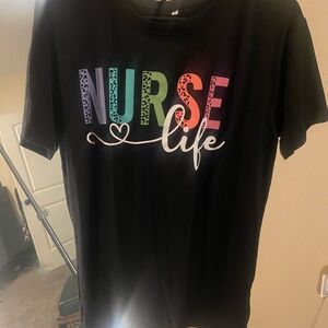 Colorful 'Nurse Life' Graphic T-Shirt